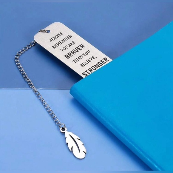 Stainless Steel Engraved Inspirational Slogan Bookmark. Stronger...... - Picture 4 of 5
